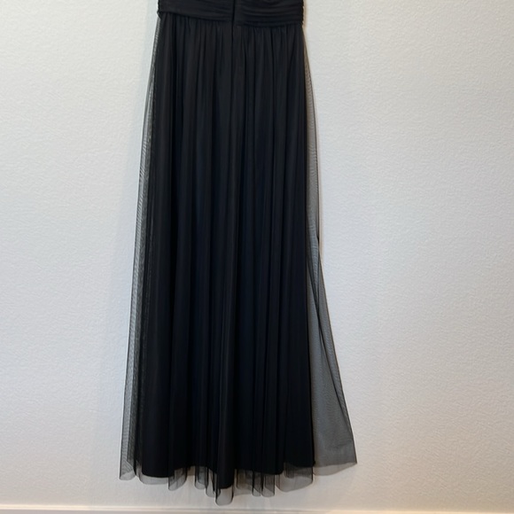 Amsale Black Lace & Chiffon One-Shoulder Dress Gown Bridesmaid Size 6 - Picture 8 of 11